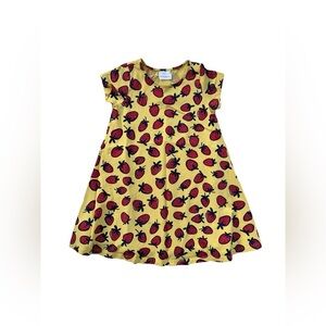 Hanna Andersson Size 130, 8, Yellow Strawberry Print Dress